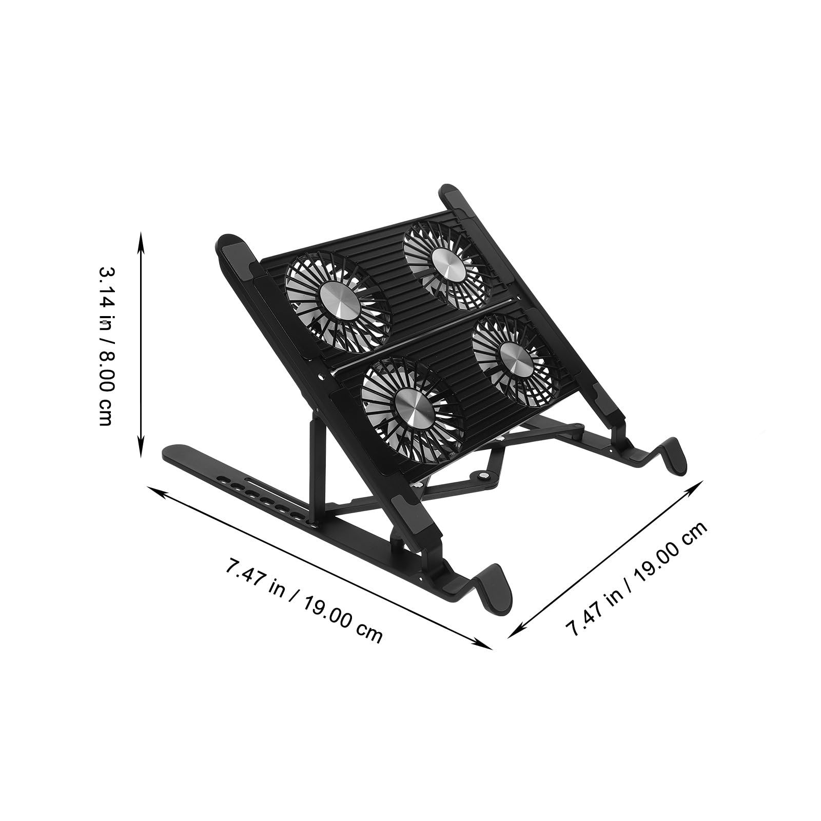 Supporto per Laptop Ventola, Angolo Regolabile, Usb, Nero