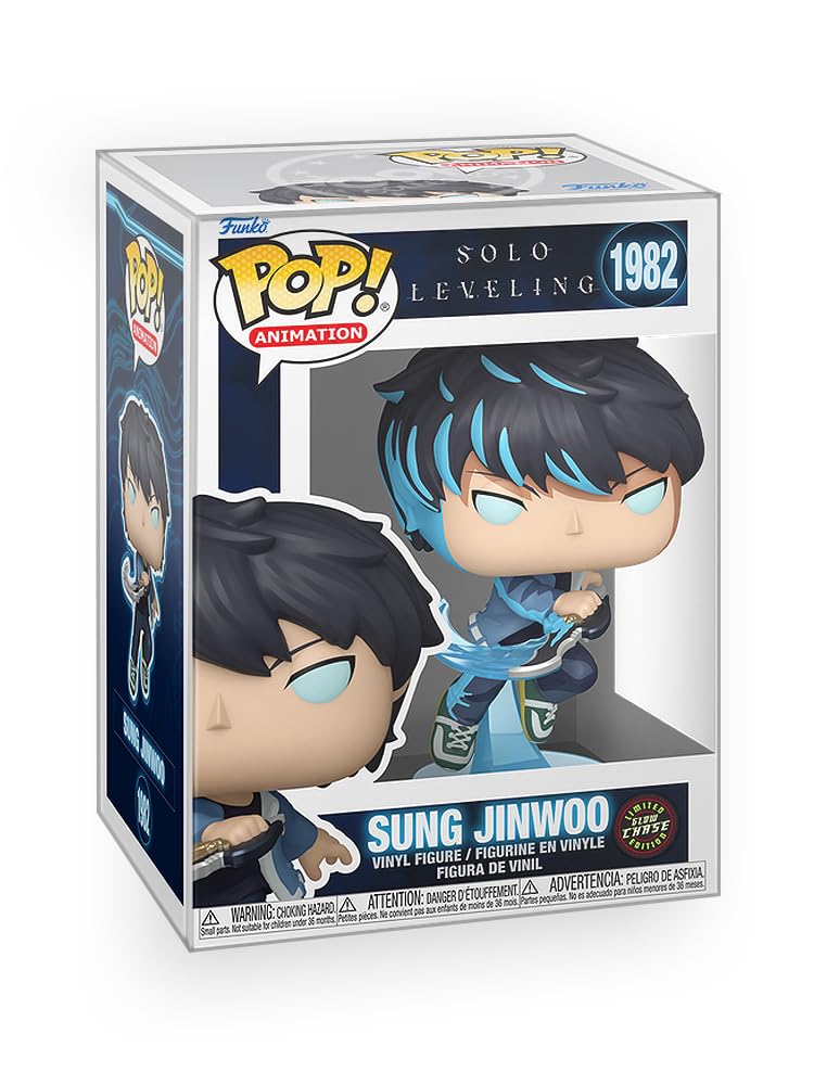 Epic Collectibles Pop Anime: Solo Leveling - Sung Jinwoo Glows in The Dark (Chase Variant) Vinyl Figure Bundled with Box Protector Compatible for