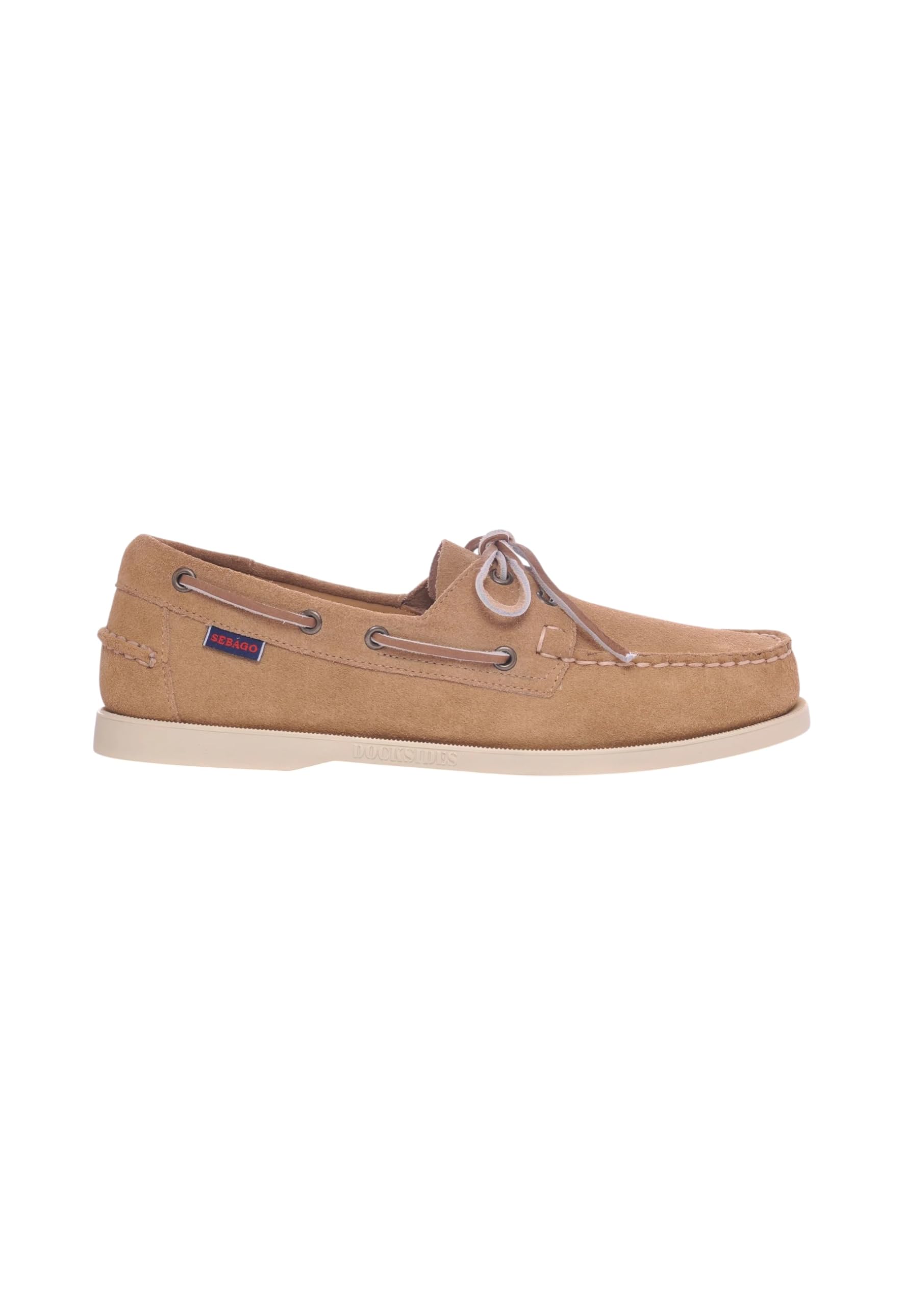 Sebago Docksides. Portland Flesh out Man. Scarpa a Barca Uomo in Pelle Scamosciata. Stile Nautico Casual, Cuciture a Vista e Suola Antiscivolo.
