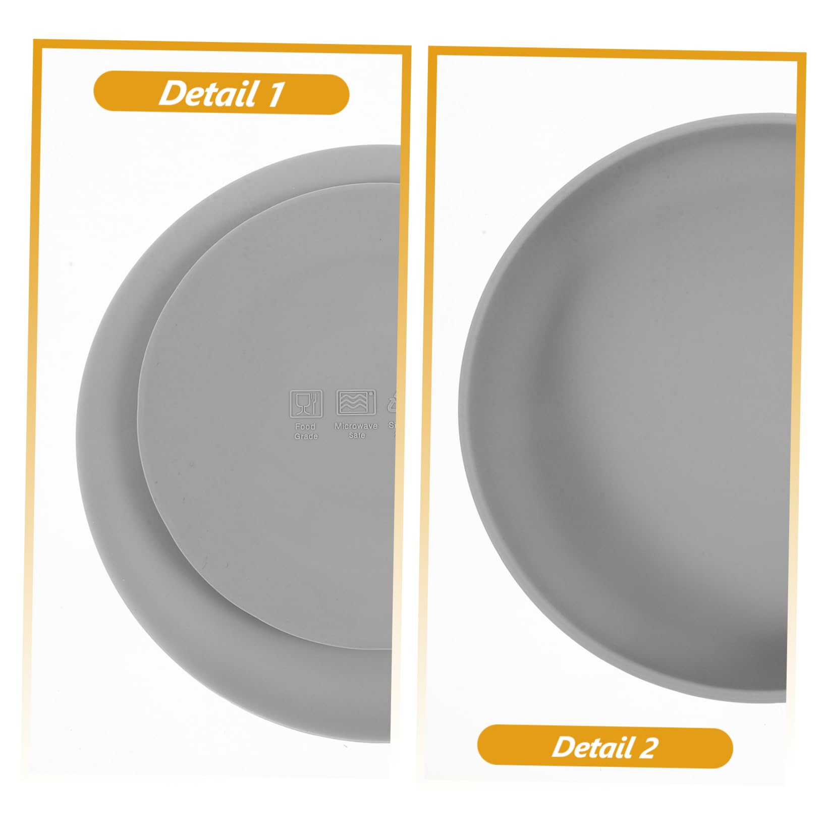 Alipis Plates for Seniors Suction Base Ergonomic Feeding Plates for Elderly Handicapped Self-feeding and Non-slip