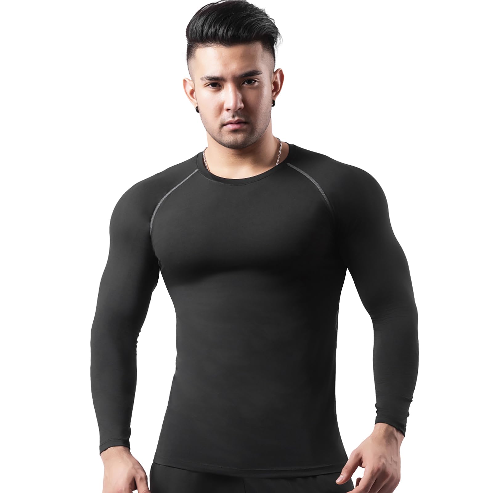 HomyComy Short Sleeve Compression Shirt Camiseta Hombre (Pack de 2)