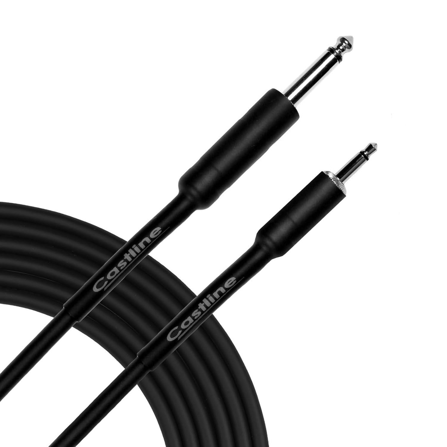 Castline Silver 1/4" TS to 3.5mm TS Straight Unbalanced Patch Cable Mogami 2582 (10 Ft)