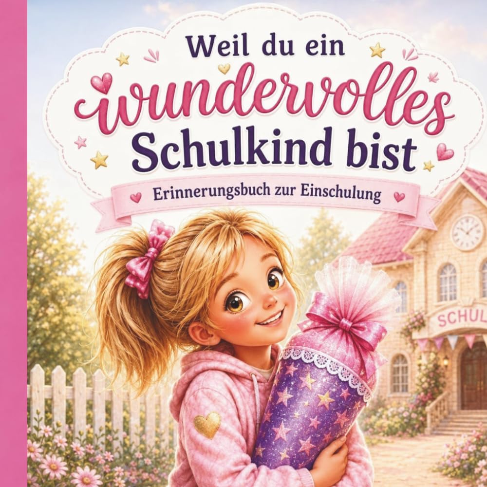 Erinnerungsbuch zu Einschulung - weil du ein wundervolles Schulkind bist: Überraschung für die Schultüte zum Schulstart - zum Erinnerungen festhalten für Mädchen ab 6