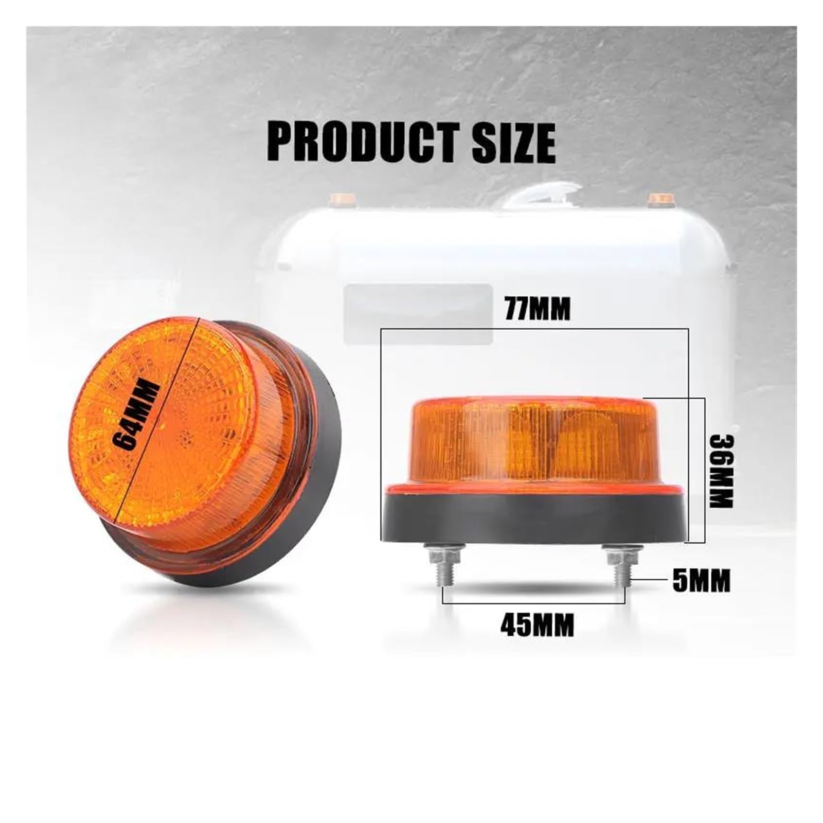 Genérico Indicador Intermitente Luz Advertencia Giratoria LED Lámpara Alarma Emergencia Estroboscópica Intermitente Señal Techo Coche Baliza Para Camión 2 Modos 12V 24V Indicador Lateral(4pcs)