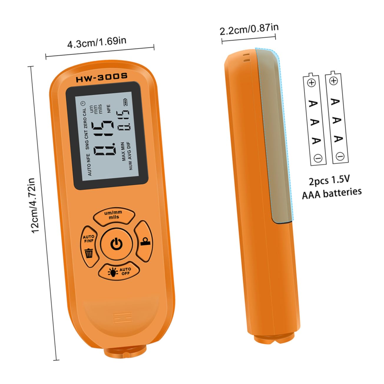 OUNONA Fine Crafted Auto Thickness Gauge Digital Coating Thickness Tester Easy to Use