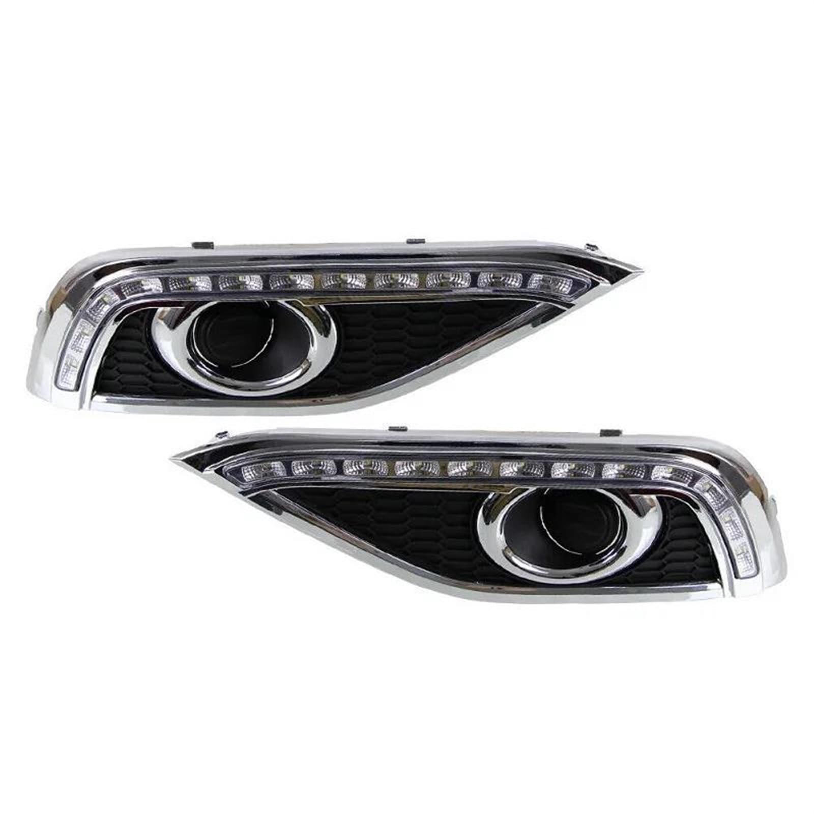 Indicatore Direzione Luci marcia diurna LED auto DRL 2 pezzi con indicatore direzione giallo per CR-V 2012 2013 2014 Fendinebbia Faro automatico(B)