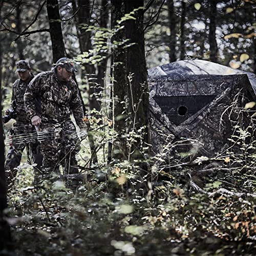 Ameristep Brickhouse 3-Person Easy Set-Up Low-Noise Hunting Camouflage Ground Blind, Mossy Oak Break Up Country - Canada Compliant