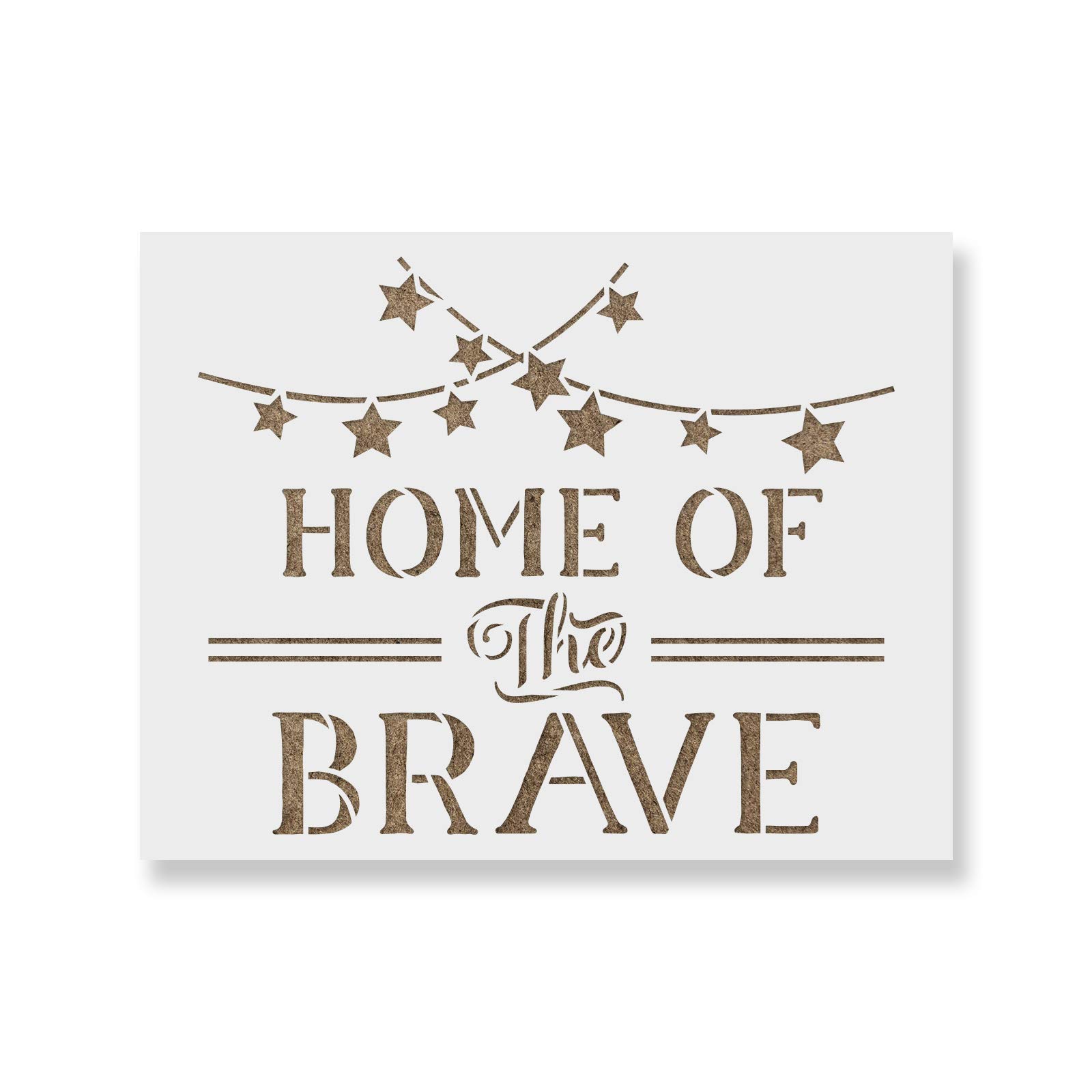 Home of The Brave America Independence Stencil - Creative Fourth of July Projects, Patriotic Art, Independence Stencil