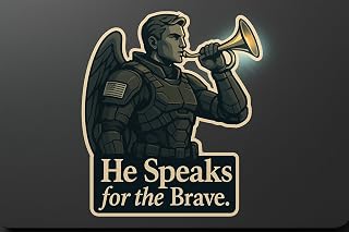 Gabriel Tactical Modern Armor Sticker with USA Flag and Luminous Trumpet Decal He Speaks for The Brave Vinyl Car Window Bumper Laptop Waterproof AUTO Bottle
