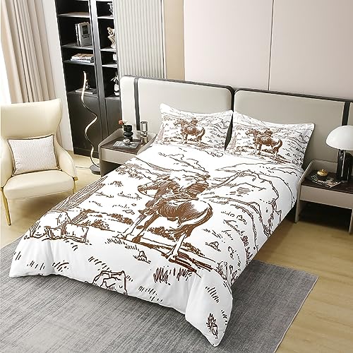 Homewish Western Cotton Duvet Cover Single, Farmhouse Cowboy Bedding Set Western Bedding - Image 3