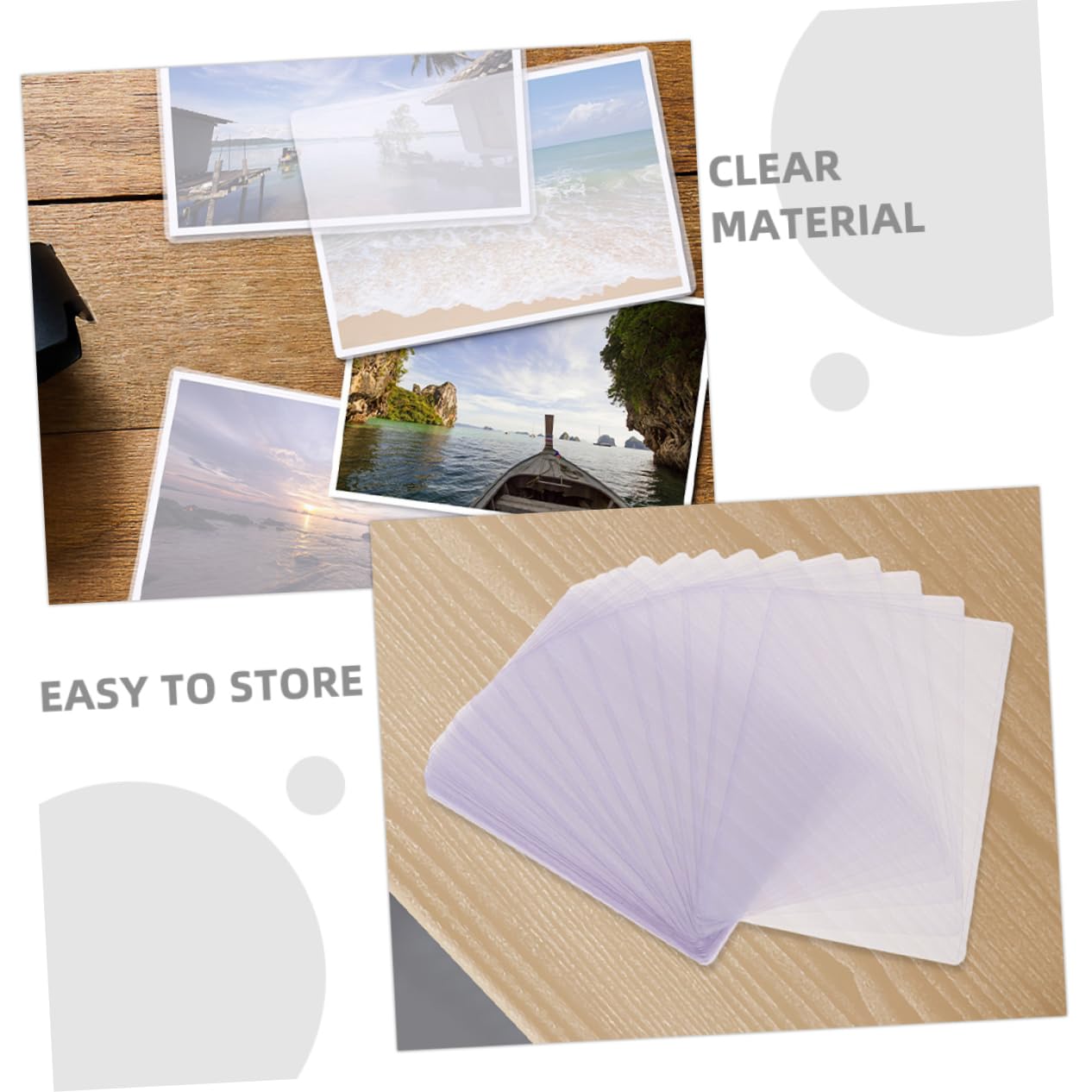 Hartplastik Kartenhüllen Transparent 50 Stück für Fotos