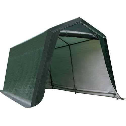 Tangkula 10 Ft x 10 Ft Outdoor Storage Shelter, Patio Storage Tent, Enclosed Carport Shed w/All-Steel Metal Frame and Waterproof Ripstop Cover, Outdoor Garage Tent with Sidewalls (10 Ft x 10 Ft)