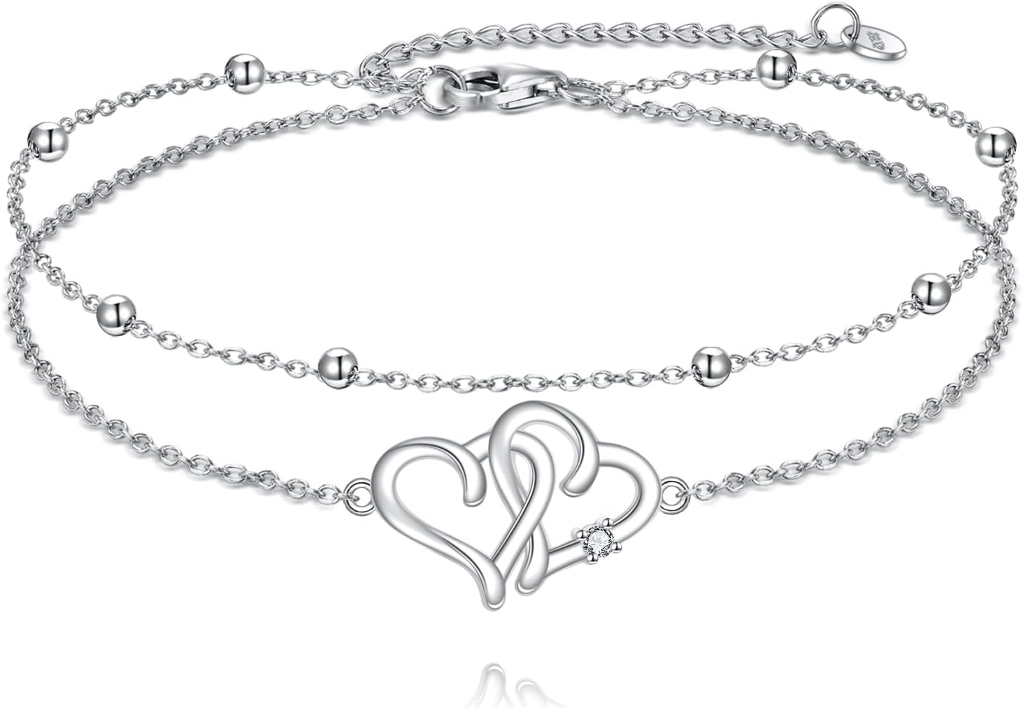 TIGER RIDER Dragonfly Anklet Sterling Silver Dragonfly Gifts Jewelry for Women with Crystal Birthday Anniversary