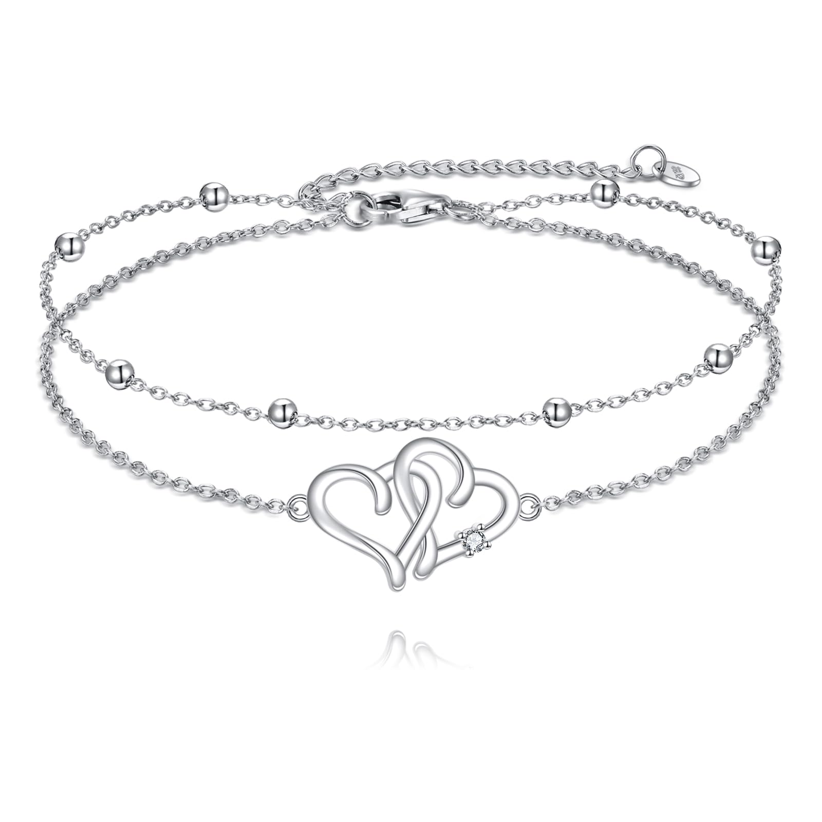 TIGER RIDER Dragonfly Anklet Sterling Silver Dragonfly Gifts Jewelry for Women with Crystal Birthday Anniversary