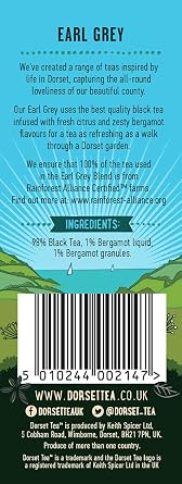 Dorset Tea Earl Grey Tea Bags 4 Boxes x 20 (80 Total) 100% Rainforest Alliance