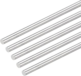 MECCANIXITY 304 Stainless Steel Round Rods, 6mm x 350mm Solid Shaft Rods for DIY Craft Model Car Helicopter Airplane, Pack of 5