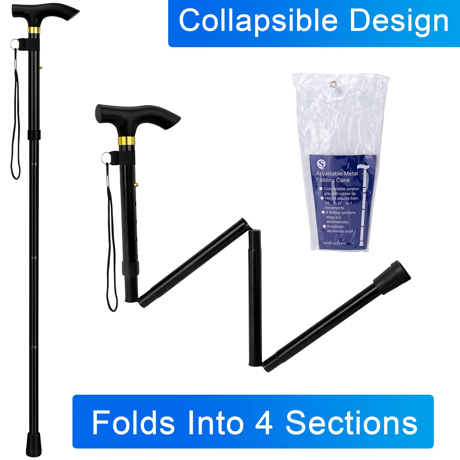 Save 40 Cane Set Folding Cane X 1, 3Prong Cane Tips (3/4, 55 OFF