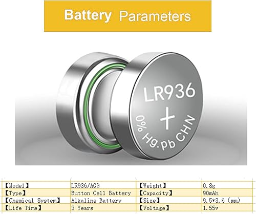 Miniatura 2 de 50 pilas de reloj AG9 de 1,5 V 394 SR936SW LR936 LR45 SR93 para termómetros, vista láser, relojes, Penlight, espejo dental iluminado, timbre