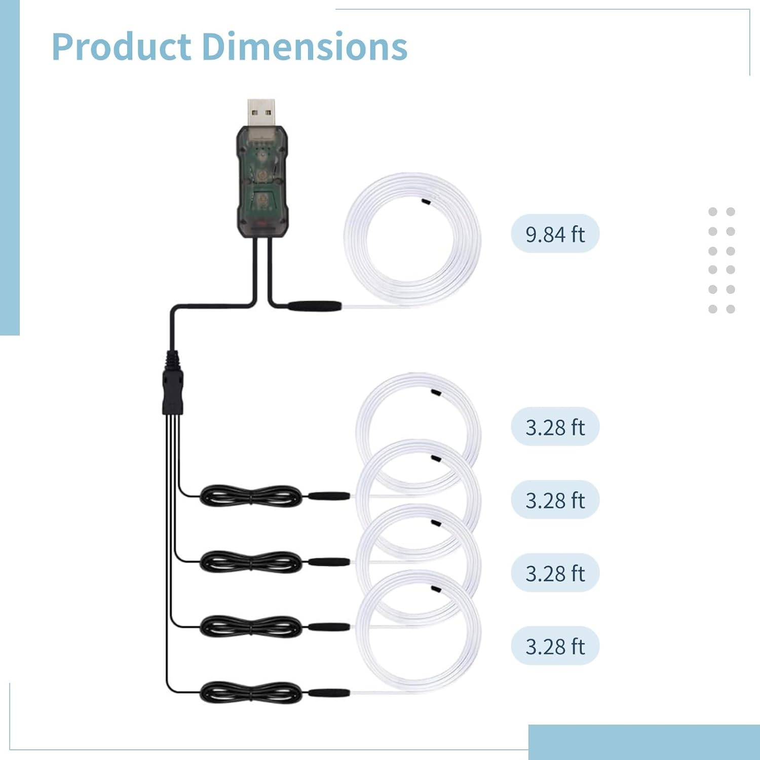 Rgb Car Led Strip Lights With Sound-Activated App Control, Ambient Dashboard Fiber Optic Lighting Kit