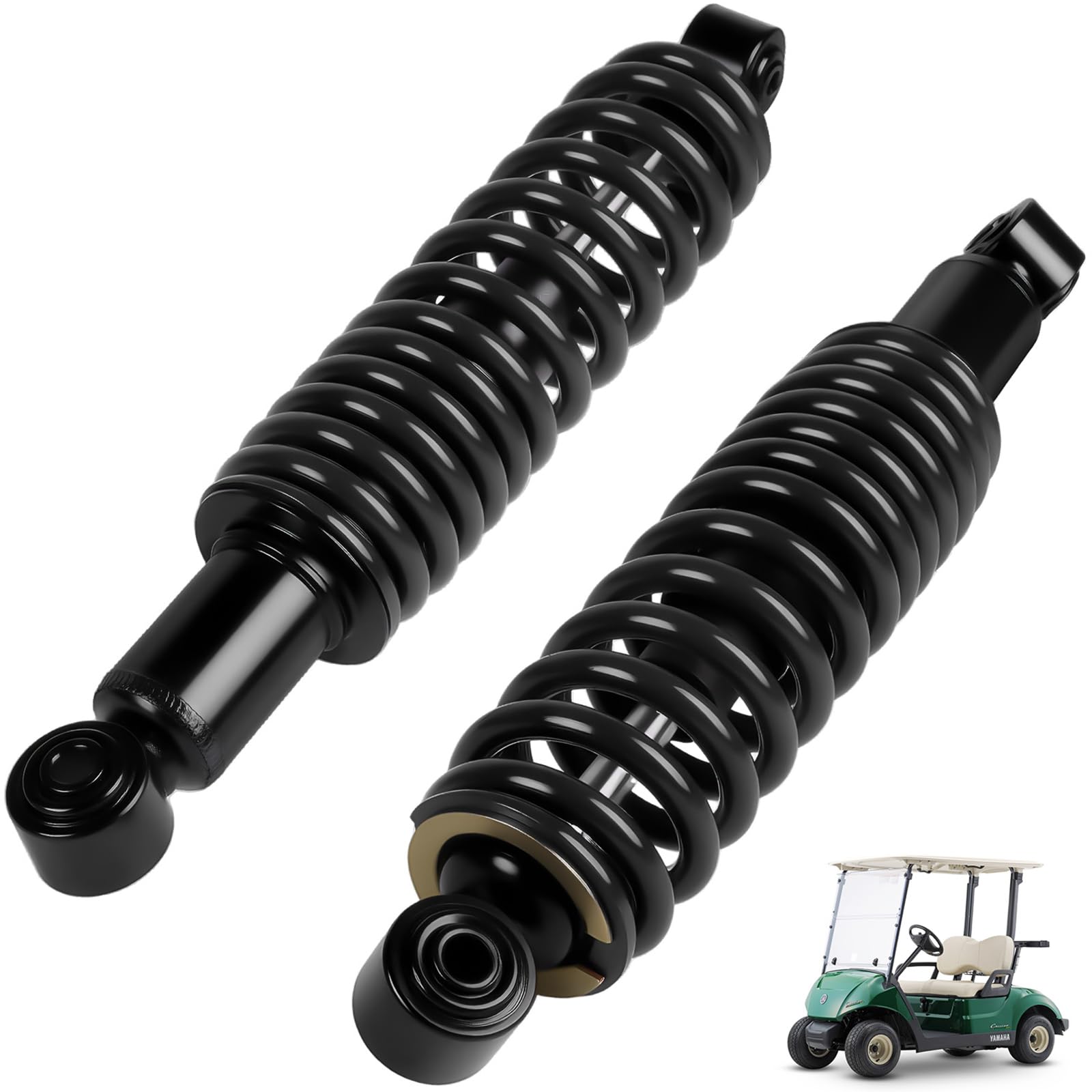 Yamaha Golf Cart Shocks Absorber Rear Heavy Duty Springs for Yamaha Gas and Electric G29 Drive, G22, G20, G19, G16 and G14 Golf Cart Models OEM JN4-F2210-00-00, JN3-F2210-00（Black)