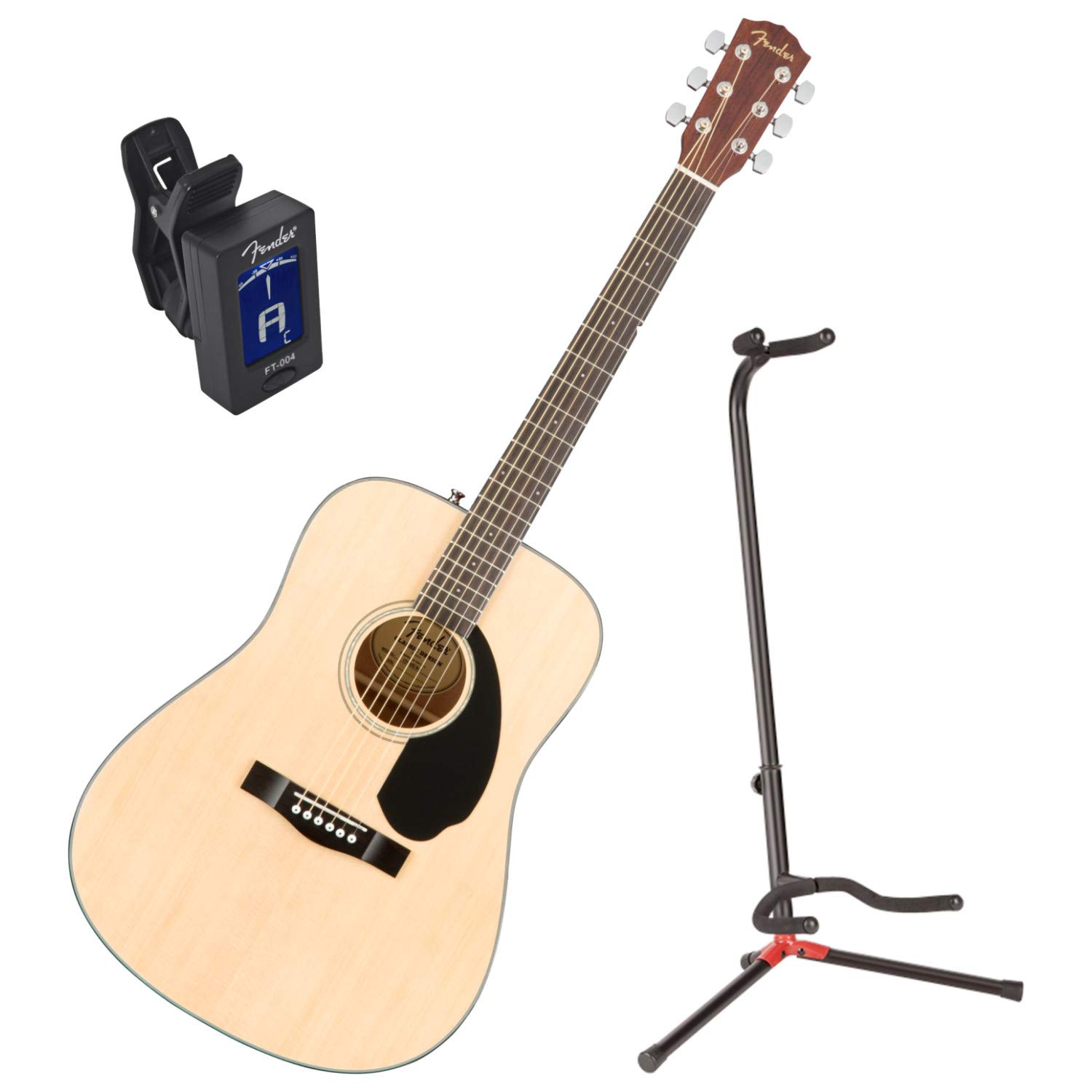 Fender 0961701021 cd-60s Oberteil massiv natur Akustik Gitarre w/Ständer und Tuner