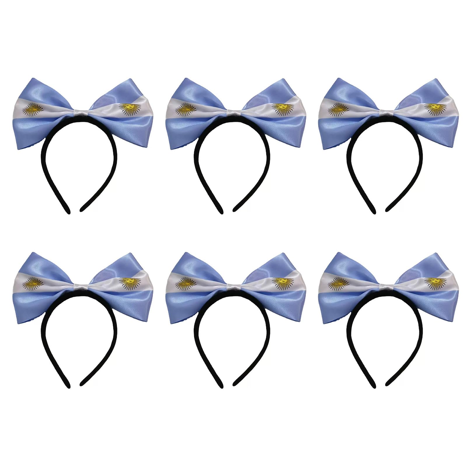 hogtnd 6-Piece Set of 2026 Football Event Headbands, Country Flags Pattern, Offer for Sports Events and Festivals, National Flags Headband