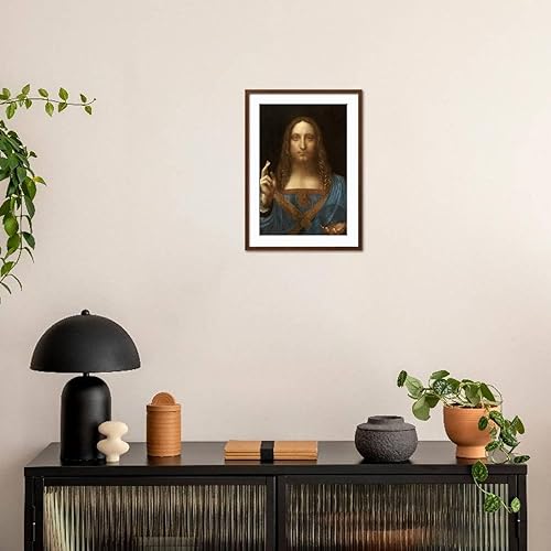 Miniatura 3 de ART.COM Impresión artística de Salvator Mundi sobre marco marrón por Leonardo Da Vinci, 21 x 29 pulgadas