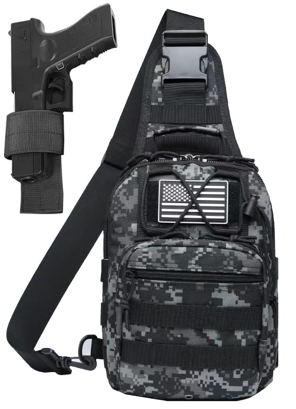 ATBP Small Tactical Sling Bag for Men with Holster Military EDC Shoulder Bag CCW Crossbody Bag 7 Liters