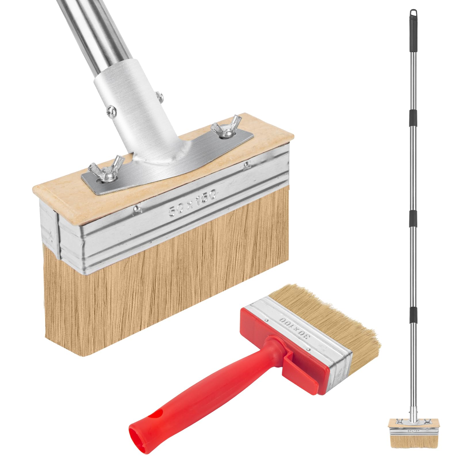 Deck Stain Applicator (60IN) Long Handle Decking Paint Brush for Wooden floor, Deck Coating,Decking oil, Wood Fence Coatings of Staining Brushes