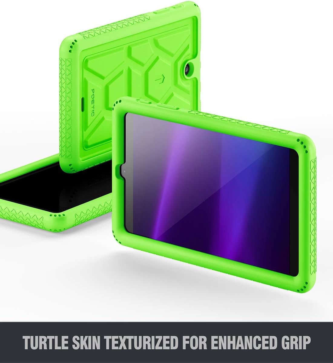 Poetic TurtleSkin Series Designed for Alcatel Joy Tab 8 Tablet case, Alcatel 3T 8 Tablet Case, Heavy Duty Shockproof Kids Friendly Silicone Case Cover, Green