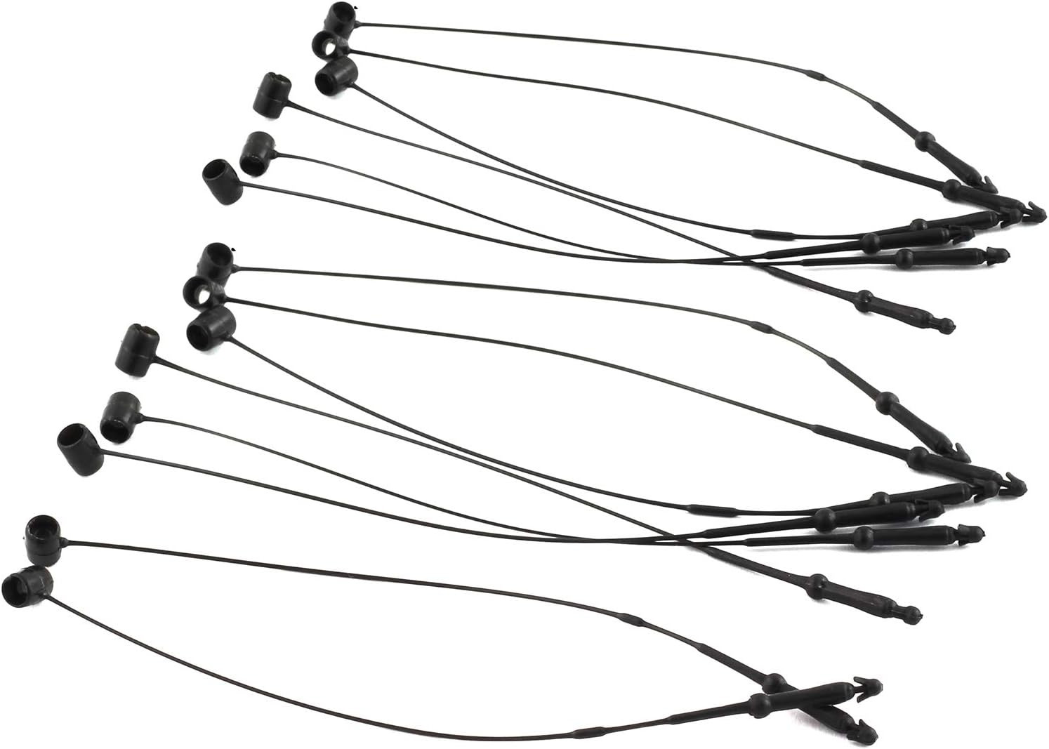 DZS Elec 2000pcs 3" Plastic Fastener Hang Tag Snap Lock Round Head Hand Threading Pin Button for Retail Clothing Black