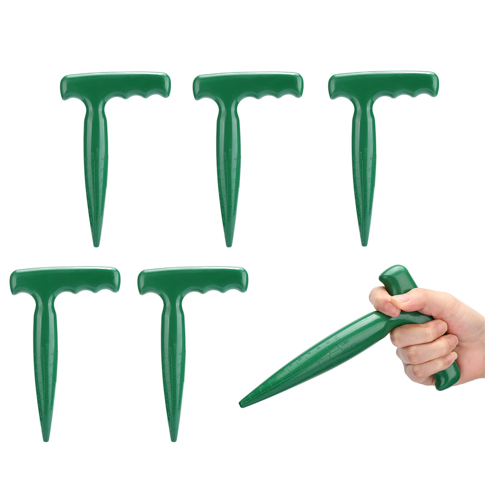 Natudeco 5 Pcs Garden Holes Drills Hole Digging Tools Professional Nursery Results Bulb Planters Gardening Trowels Gardening Hand Tools