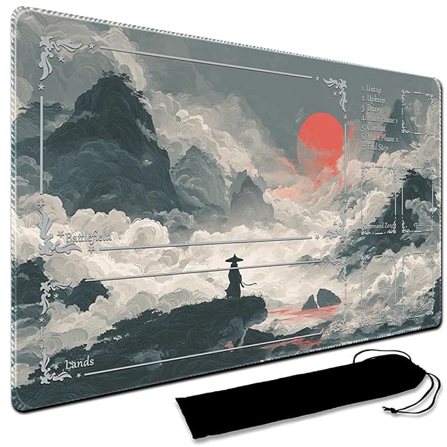 Alfombra de juego para MTG, con almacenamiento impermeable, bolsa negra, tamaño 60 x 35 cm, con zona MTG