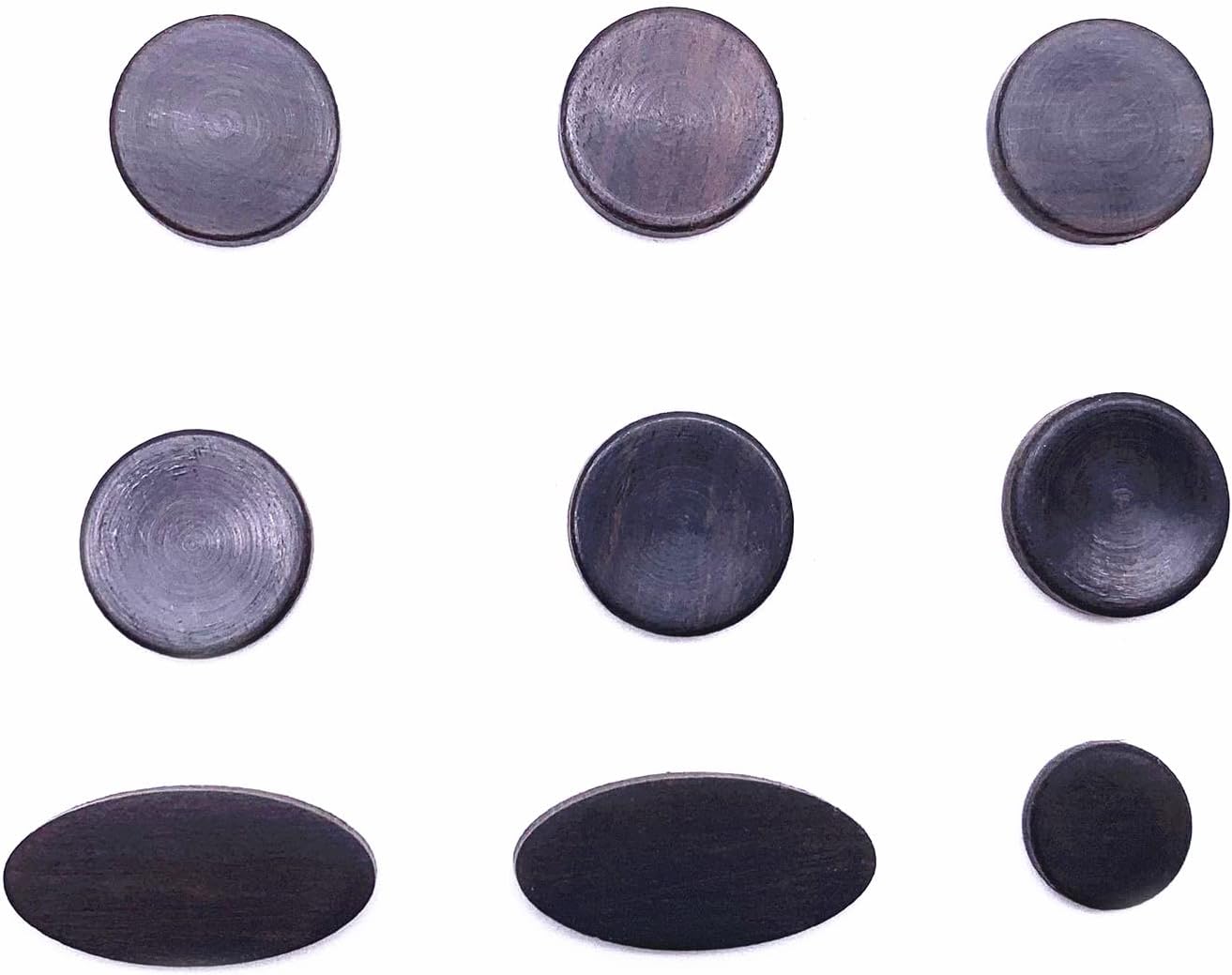 TUOREN Saxophone Key Button 9 Pieces Ebony Sax Key Buttons Inlays for Alto Tenor
