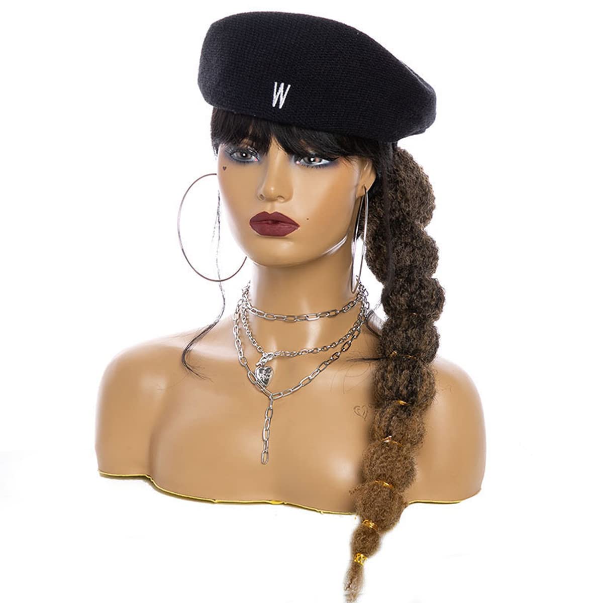 Matriarchs Kinky Afro Bubble Ponytail Extension for Black Women Long Drawstring Ponytail Natural Black Clip on Ponytails for Kids Synthetic Hair Piece