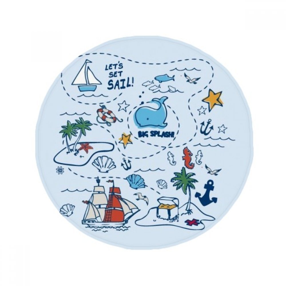 Tapis de salle de bain antidérapant multicolore 50cm motif voyage