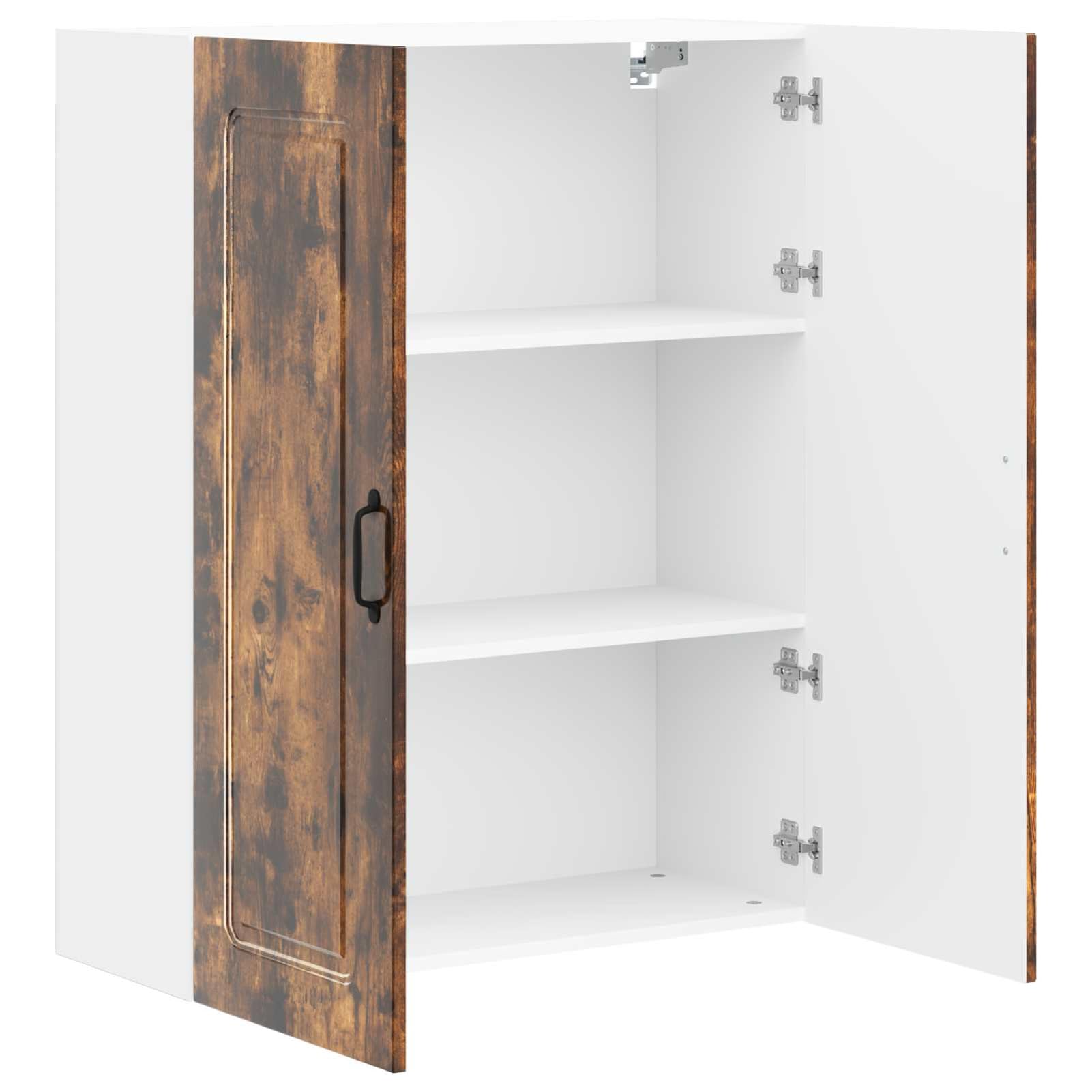 ATOMSTACK MAKER Armadietto da cucina Kalmar - Armadietto da parete in legno di rovere affumicato, 80 x 31 x 100 cm, design moderno con ampio spazio di archiviazione, per cucine moderne e classiche