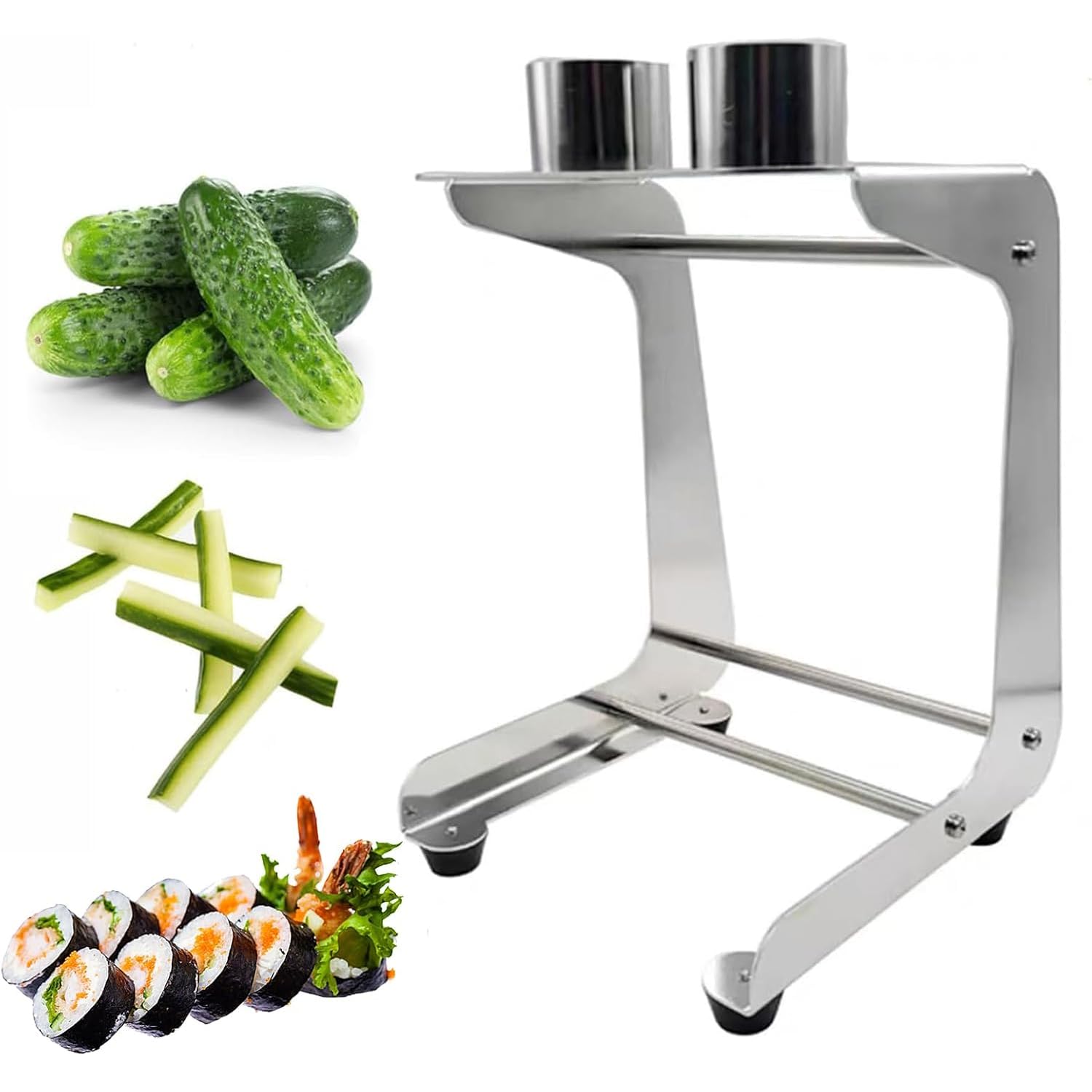 Cortador de pepino y zanahoria de acero inoxidable con 8 y 10 cuchillas de tira para hacer ensaladas, cocinar, sushi y preparación de comidas