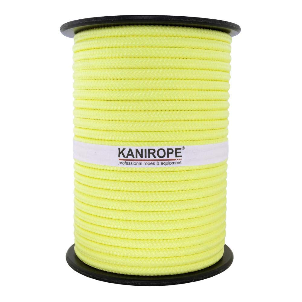 Kanirope® Corde Cordage PP Polypropylène MULTIBRAID 8mm 100m Jaune Fluo (1030) tressée