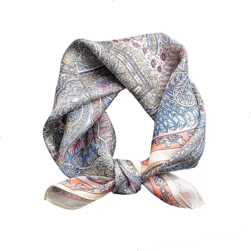 ANDANTINO 100% Mulberry Silk Scarf -21” Square Neckerchief with Gift Packed
