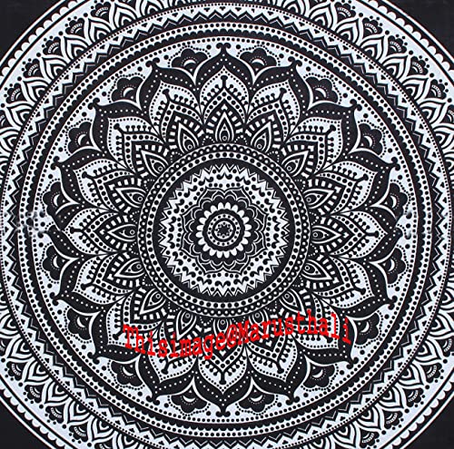 Marusthali Duvet Cover- Razaai Cover-Qulit Cover Light Weight Boho Bedding Duvet Cover Set 80" X 82" Inches (Queen, Black) #TOP2