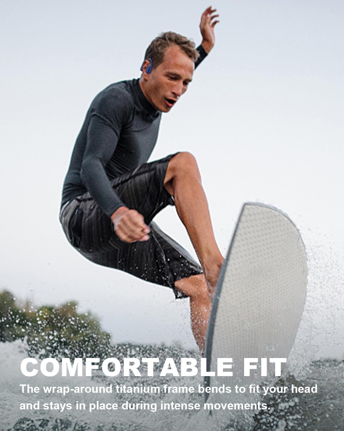 SANOTO Cuffie da nuoto Bluetooth 5.2 con suono osseo, IP68, cuffie subacquee da nuoto, 8 G, MP3, per nuoto, corsa, surf