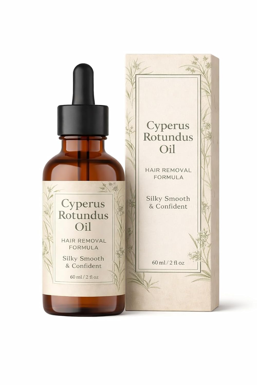 cyperus rotundus oil, natural cyperus rotundus oil for hair removal, reduces unwanted hair growth, moisturizes & soothes the skin, reducing body hair growth, shrink pores, suitable for all skin types (30 ml, pack of 1)
