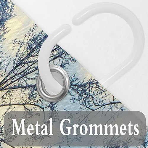 Miniatura 6 de MERCHR Winter Christmas Shower Curtain, Snow Forest Deer Scenery Bathroom Curtain, Rustic Farmhouse Xmas Holiday Home Decor Waterproof Fabric Set