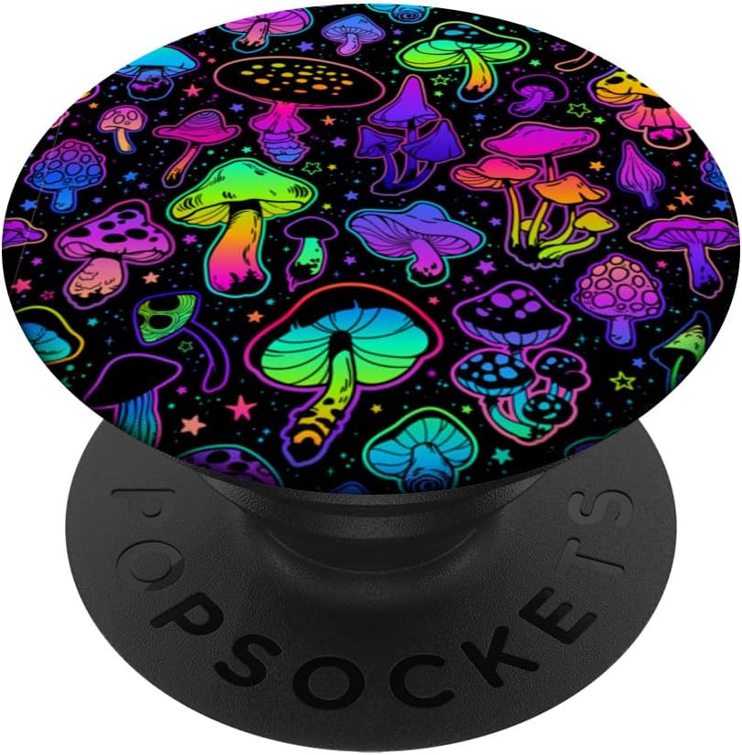 Psychedelic Magic Mushrooms Hippie Trippy Pattern PopSockets MagSafe PopGrip for iPhone