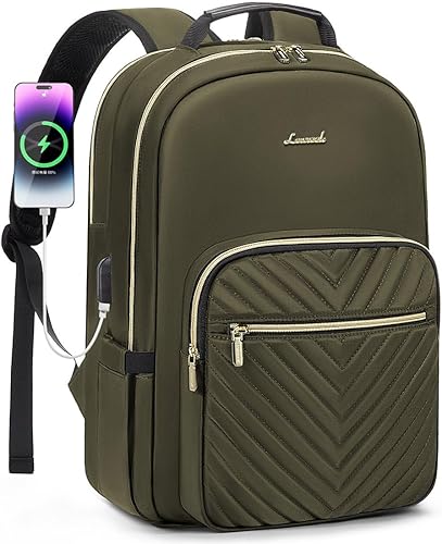 LOVEVOOK - Mochila de 17.3 pulgadas para laptop, para mujer, bolsa de laptop para mujer, mochila de viaje impermeable, elegante mochila para mujer,