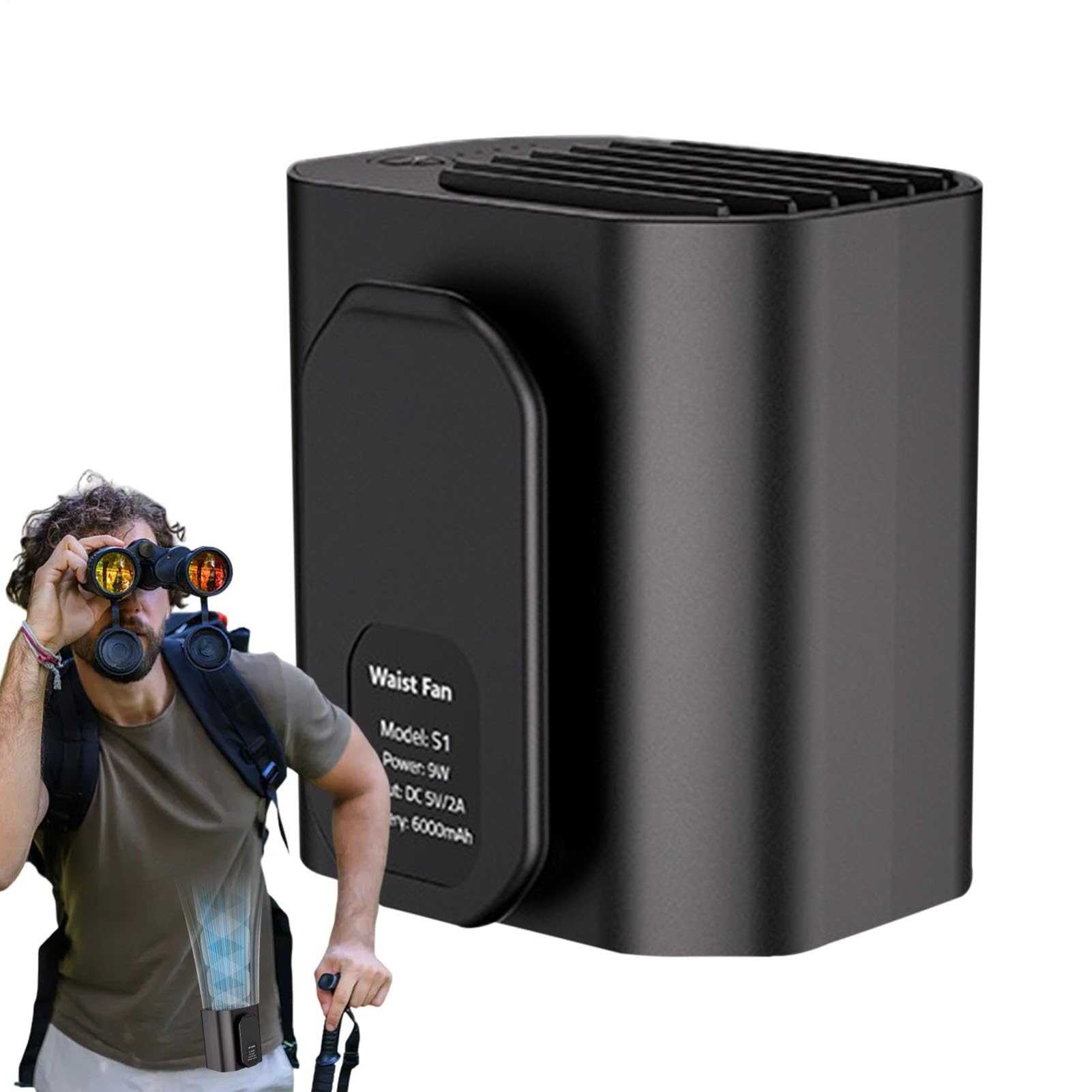 Ventilateur de ceinture portable pour rester au frais en camping et voyage