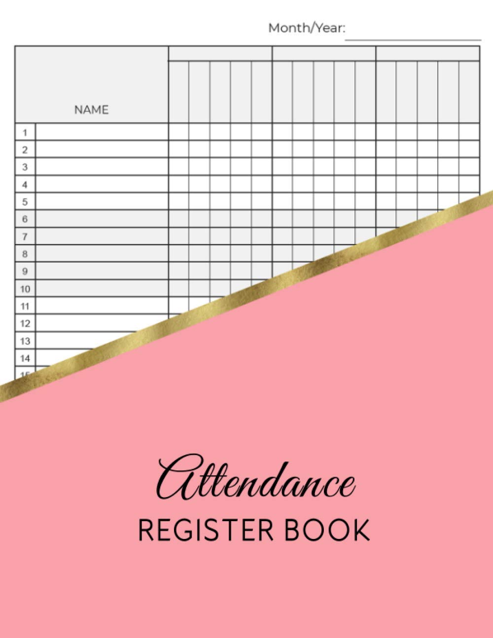 Attendance Register Book: Record for Logbook Teachers, 30 Names Per Page