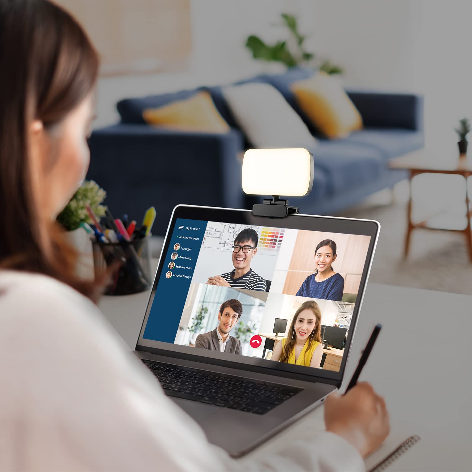 RealPlus Lumière de Vidéoconférence, Panneau LED Light avec Clip, 120 LED et 3 Modes d'Éclairage Vidéo, Lampe Photo pour Lampe PC Streaming/Ordinateur Portable/Réunions Zoom/Live Stream/Bureau/Tiktok