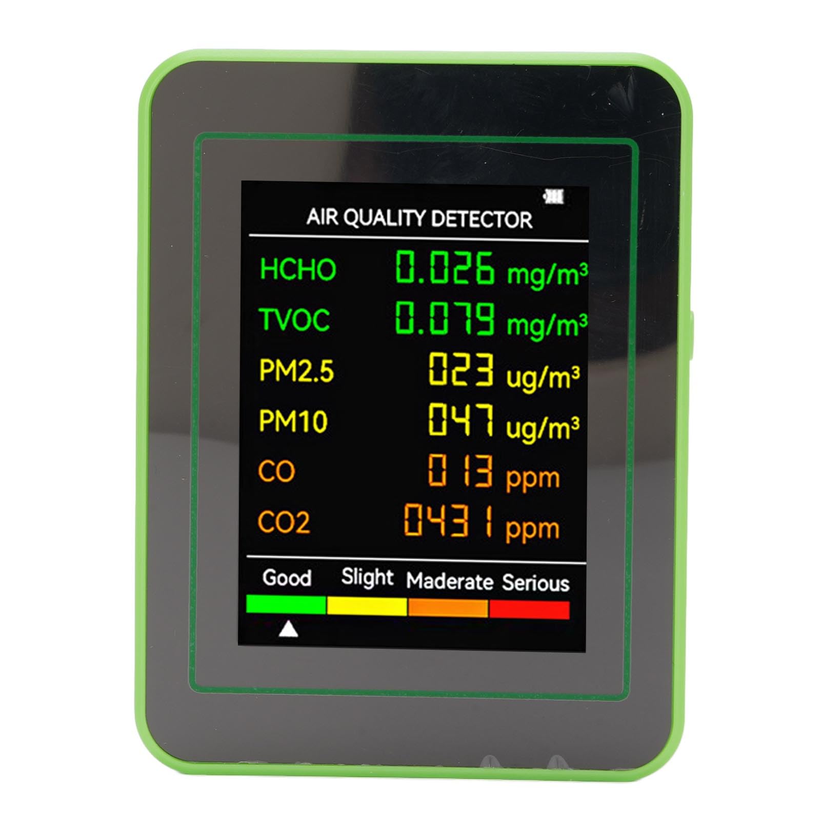 Medidor de CO2 portátil y calidad del aire PM2.5 en material ABS para hogar y oficina